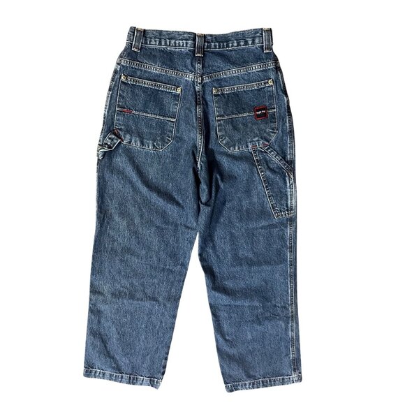Vintage Bugle Boy Jeans Boys 14 Husky Carpenter Blue Denim 100% Cotton Y2K - Picture 4 of 15
